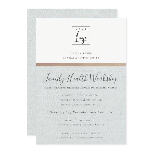 SILVER BLACK SKETCH STRIPE LINE TALK SEMINAR EVENT INVITATION