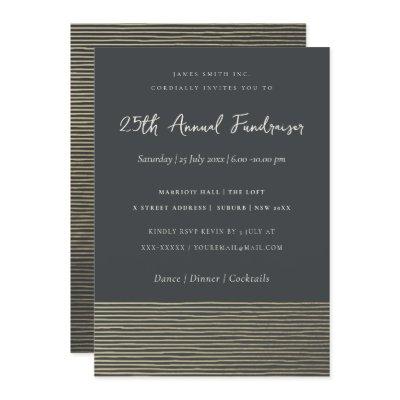 SILVER BLACK SKETCH STRIPED LINE CORPORATE EVENT INVITATION
