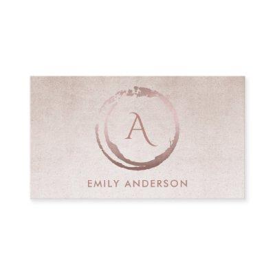 SILVER BLUSH PINK BRUSH MARK CIRCLE LOGO MONOGRAM