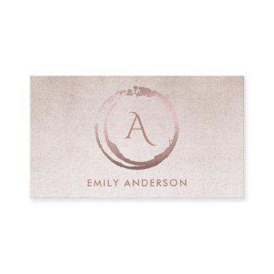 SILVER BLUSH PINK BRUSH MARK CIRCLE LOGO MONOGRAM