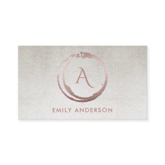 SILVER BLUSH PINK BRUSH MARK CIRCLE LOGO MONOGRAM