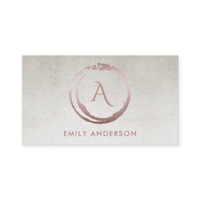 SILVER BLUSH PINK BRUSH MARK CIRCLE LOGO MONOGRAM