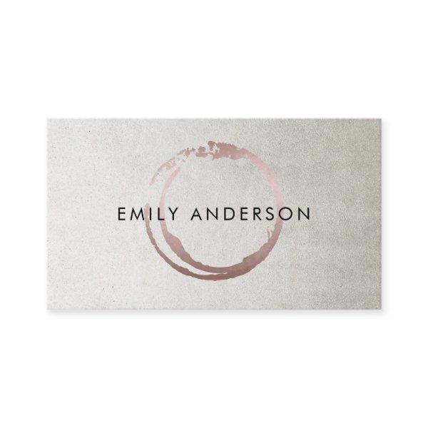 SILVER BLUSH PINK BRUSH STROKE CIRCLE MARK LOGO
