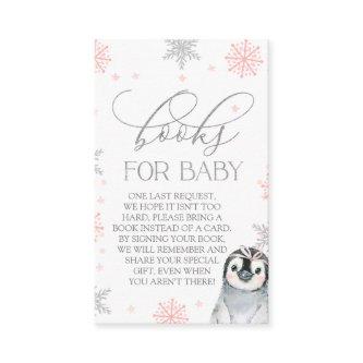 Silver Books For Baby Penguin Baby Shower Insert