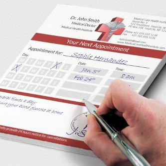 Silver Caduceus Cross Red Medical Appointment Notepad