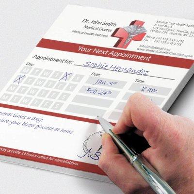 Silver Caduceus Cross Red Medical Appointment Notepad
