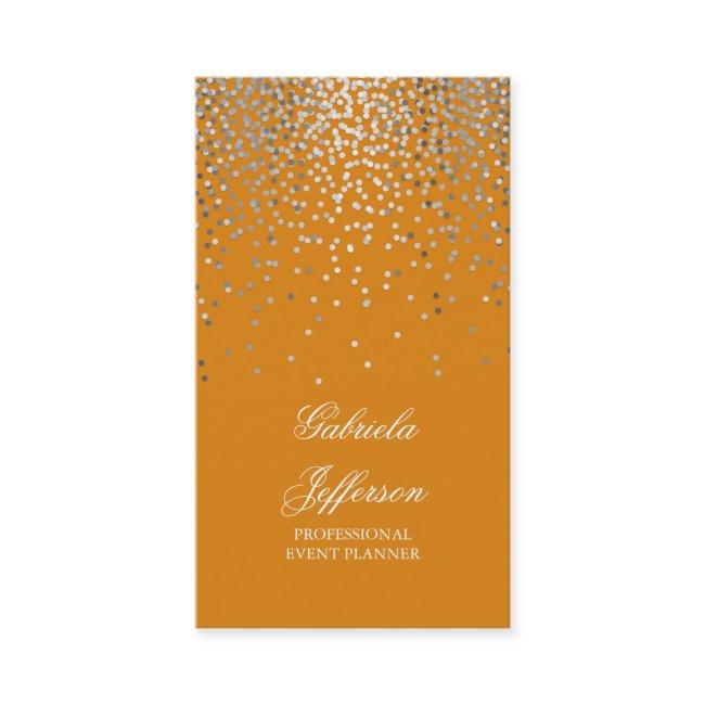 Silver Confetti Orange Elegant Glamour Vintage