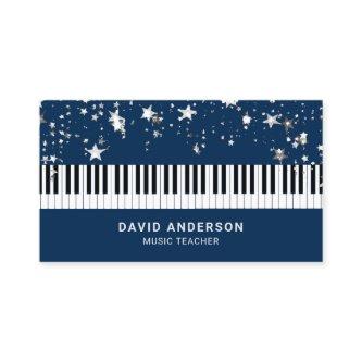 Silver Confetti Piano Keyboard Musician Pianist