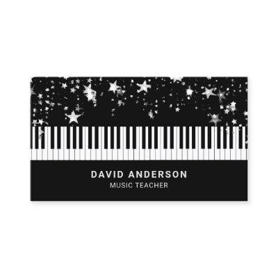 Silver Confetti Piano Keyboard Musician Pianist