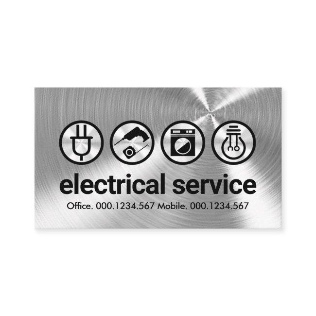 Silver Electrical Foil Icons Electric