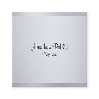 Silver Elegant Calligraphy Script Template Modern Square