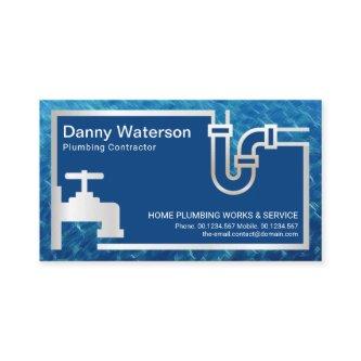 Silver Faucet Pipe Blue Flood Waters Plumbing