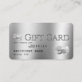 Silver foil Credit Card gift card
