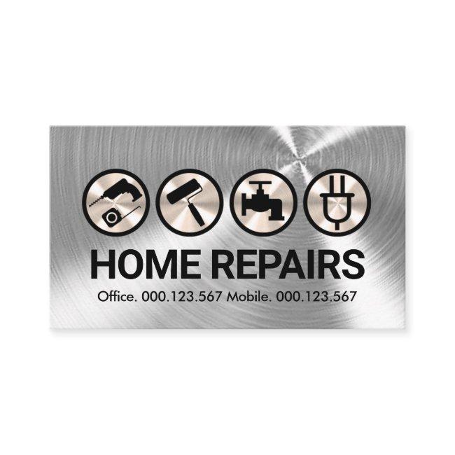 Silver Foil Handyman Tools Icons