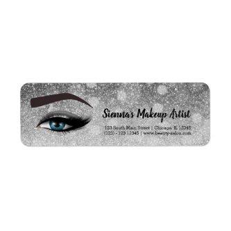 Silver glam lashes eyes | makeup artist label