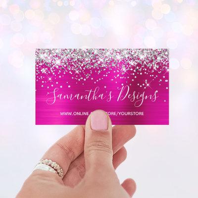 Silver Glitter Bright Hot Pink Foil Online Store