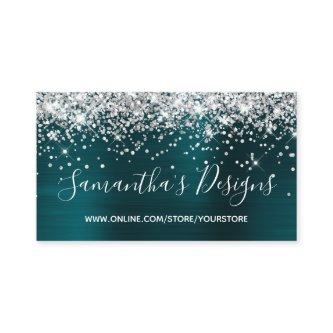 Silver Glitter Dark Turquoise Foil Online Store