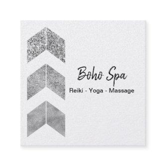 Silver Glitter Geometric Boho Square