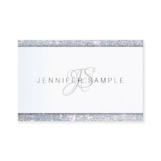 Silver Glitter Handwritten Monogram Template