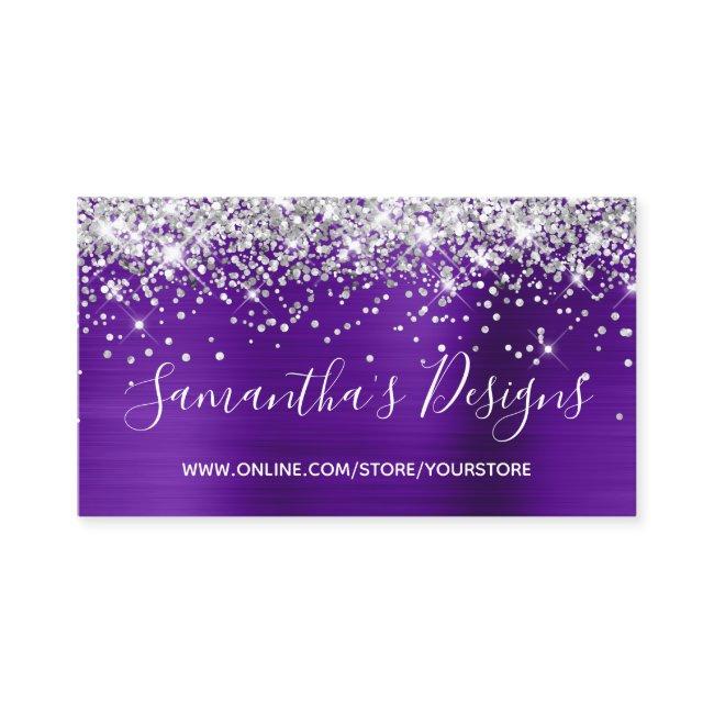 Silver Glitter Indigo Purple Foil Online Store
