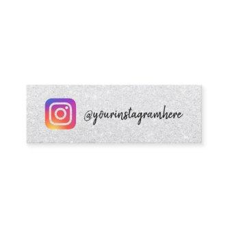 Silver glitter Instagram logo social media script Calling Card