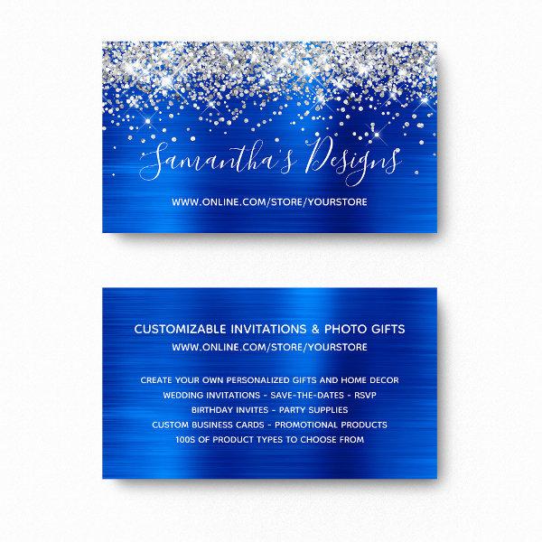 Silver Glitter Royal Blue Foil Online Store