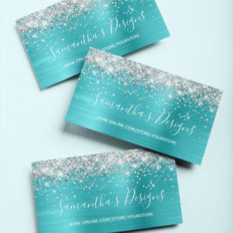 Silver Glitter Turquoise Blue Foil Online Store