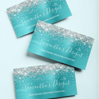 Silver Glitter Turquoise Blue Foil Online Store