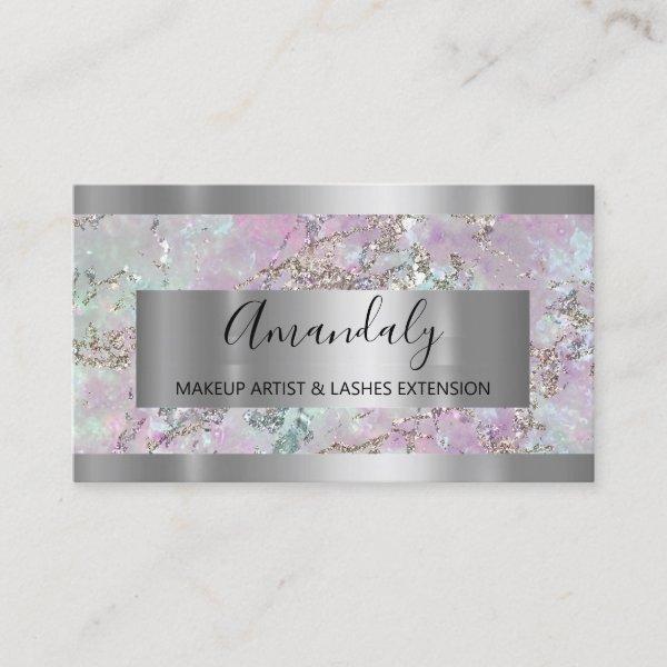 Silver Gray Blue Marble  Frame Event Planner