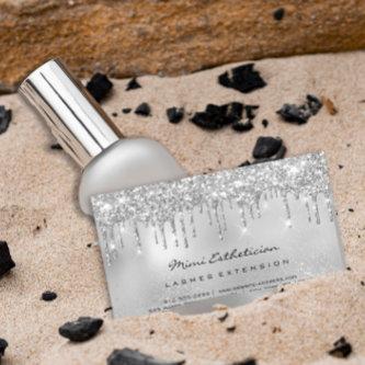 Silver Gray Drips Glitter Eyelash Aftercare Makeup