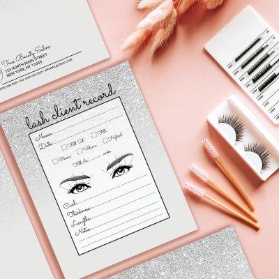 Silver Gray Glitter Ombre Lash Client Record