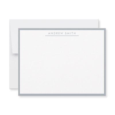 Silver Gray Simple Line Modern Classic Minimalist Note Card