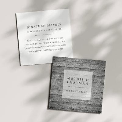 Silver Gray Vintage Reclaimed Wood Square