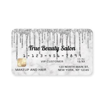 Silver Gray White Marble Glitter Drips Credit