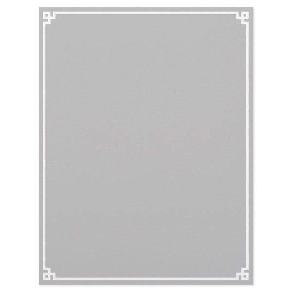 Silver Grey and White Greek Key Border Letterhead