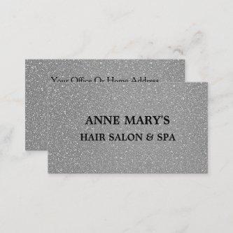 Silver Grey Glitter Black Hair Salon Spa Modern