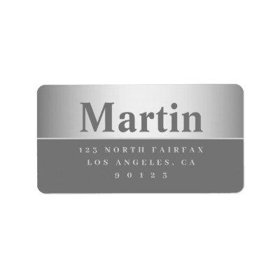 Silver Grey Look Return Address Label