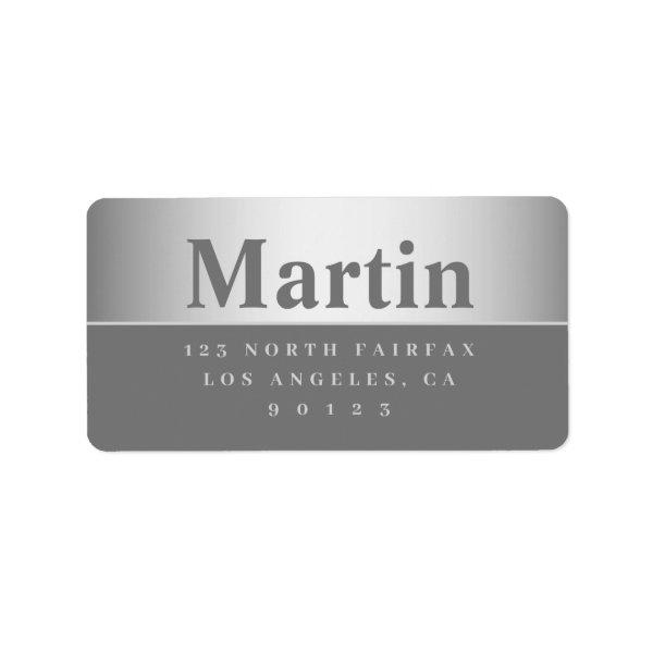 Silver Grey Look Return Address Label