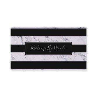 Silver Grey Marble Black Stripes Chic Modern Glam