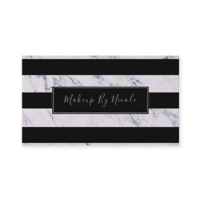 Silver Grey Marble Black Stripes Chic Modern Glam
