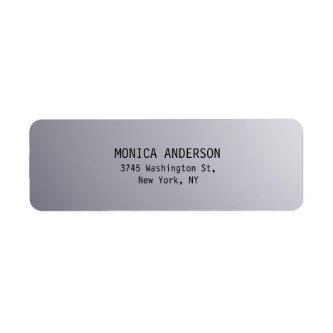 Silver Grey Plain Modern Return Address Label