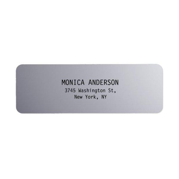 Silver Grey Plain Modern Return Address Label