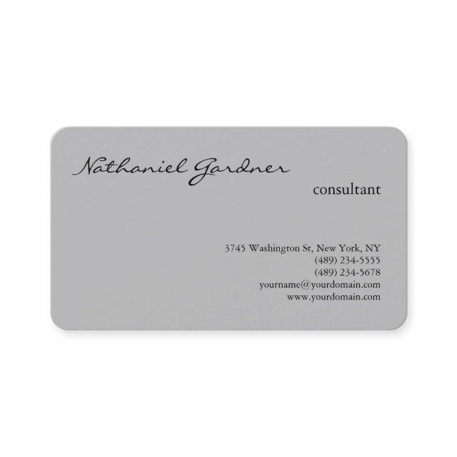 Silver Grey Trendy Plain Creative Modern