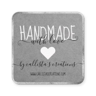 Silver Handmade With Love Etsy Home Crafter Art Square