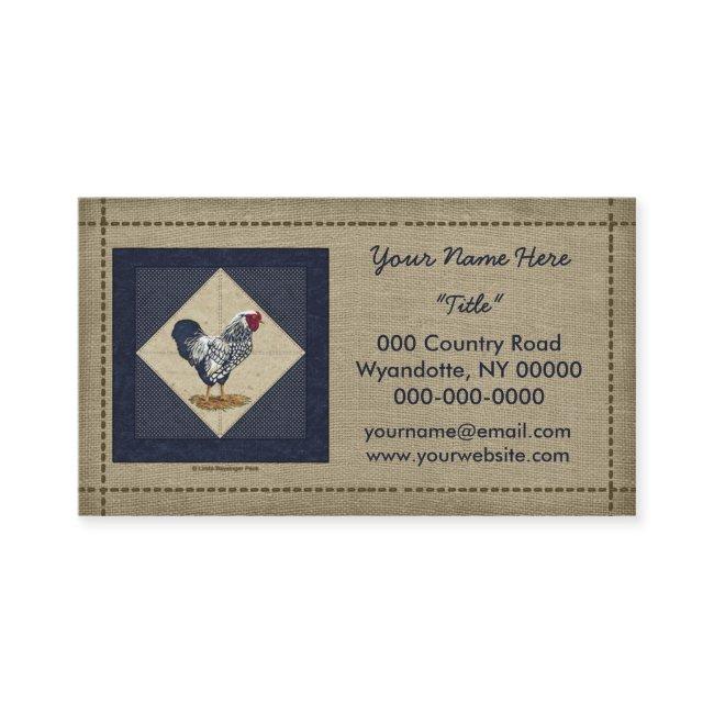 Silver Laced Wyandotte Rooster Denim