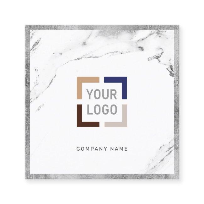 Silver marble custom company logo professional square