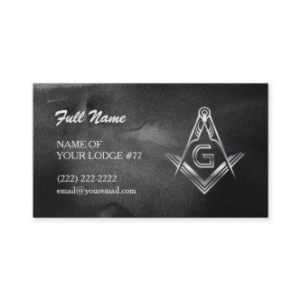 Silver Masonic  | Black Watercolor