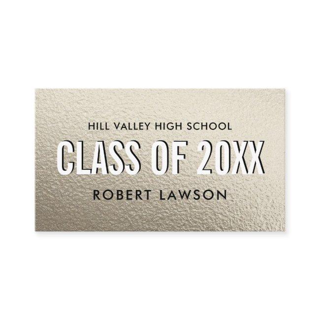 Silver Metallic Class Graduation Name Social Icon