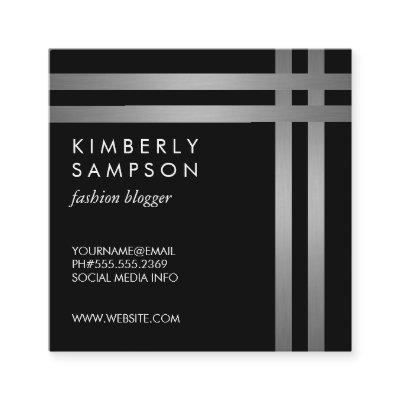 Silver Metallic Double Trim BW Square