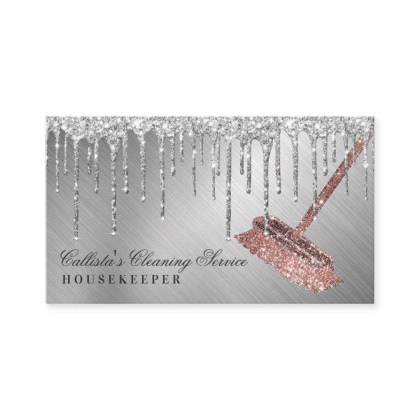 Silver Metallic Glitter Drips Cleaning Service